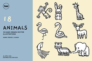 Cute Hand Drawn Animal Illustration, an Animal Illustration by SLAB! Design