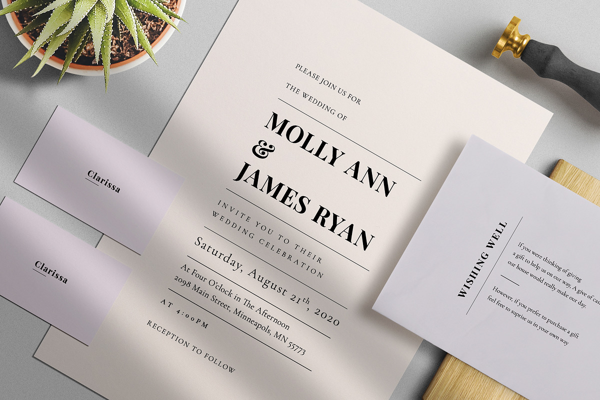 Minimal Colour Wedding Suite, an Invitation Template by Azka Creative (Photo 1 of 5)
