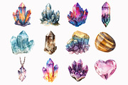 Watercolor Crystals Gemstones Clipar, an Illustration by Design Market (Thumbnail 3 of 4)