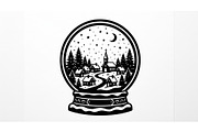 Festive Snow Globe Town Scenes, an Object Graphic by Creativeshirt (Thumbnail 2 of 3)