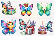 Watercolor Spring Butterfly Clipart, an Illustration by CreationArt (Thumbnail 3 of 5)