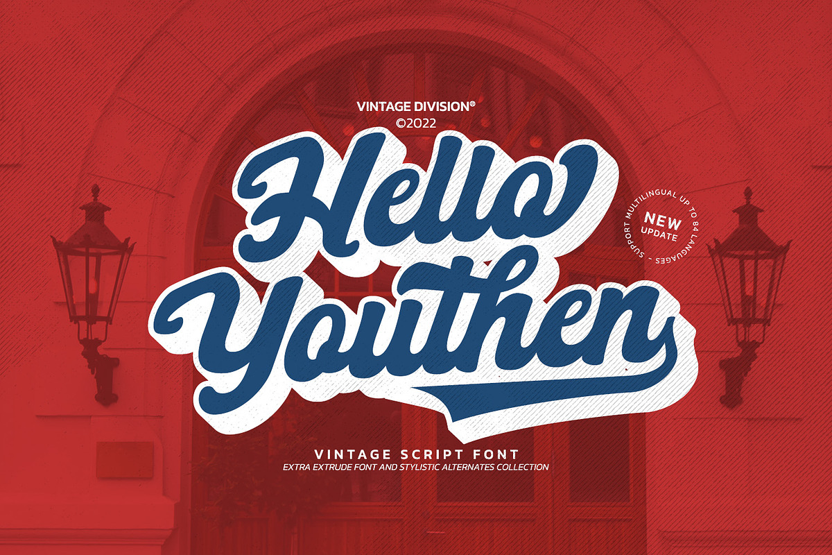 Hello Youthen, a Script Font by Vintage Division (Photo 1 of 10)