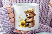 Watercolor Autumn Bear Clipart, an Illustration by DreamCafeArt (Thumbnail 7 of 9)