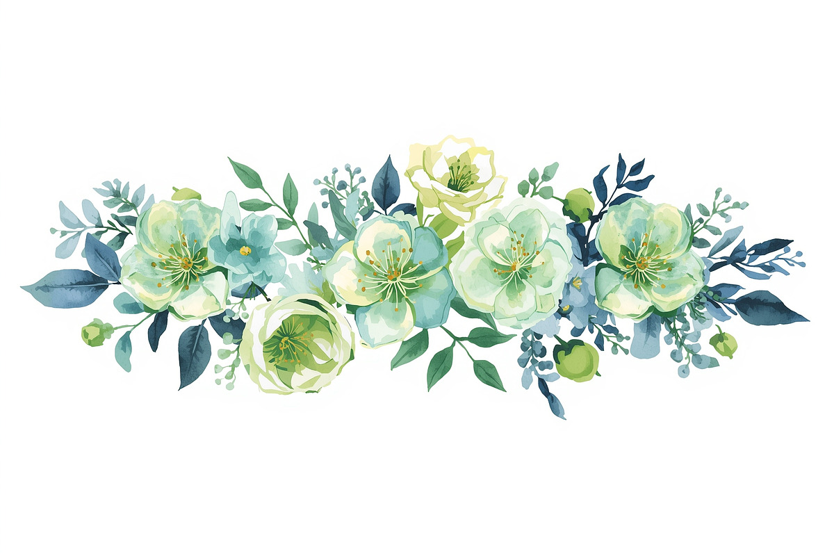 Elegant Green Floral Set, an Illustration by Designs_River (Photo 10 of 11)