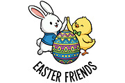 Kids Easter Bunny and Chick Friends, a Seasonal Illustration by Ghagra (Thumbnail 2 of 7)