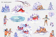 Watercolor Scandinavian Landscape, an Illustration by Belusuab (Thumbnail 4 of 9)