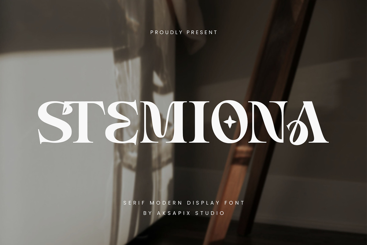 Stemiona - Modern Display Serif Font, a Serif Font by Aksapix Studio (Photo 1 of 10)