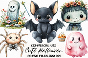 Watercolor Hand Drawn Cute Halloween, an Illustration by Craft Nest (Thumbnail 1 of 6)