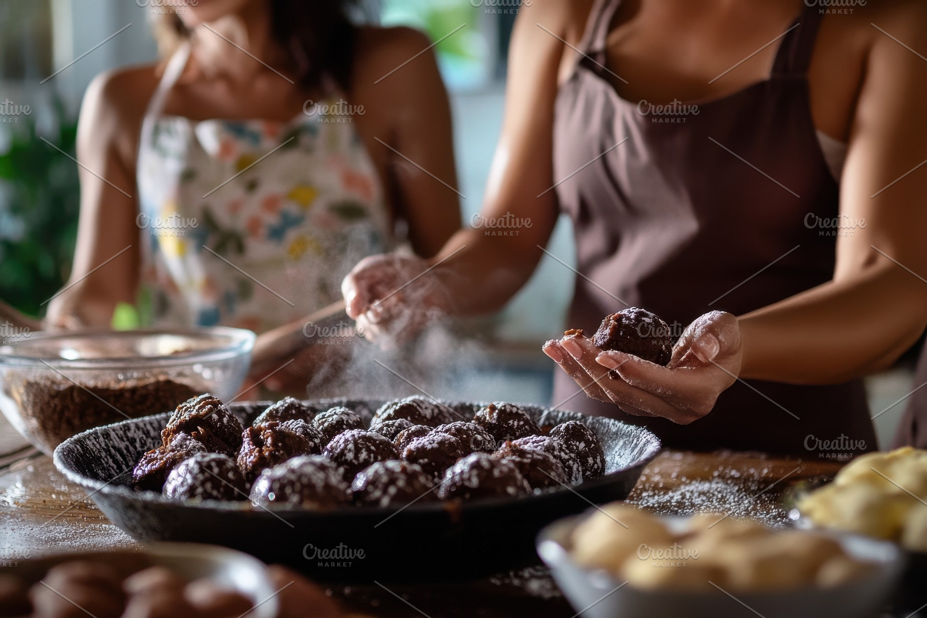 Women preparing brigadeiro in a cozy, a Photo by Iftikhar Alam