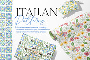 Italian Seamless Patterns Collection, a Pattern Graphic by Corina Moscu (Thumbnail 1 of 9)