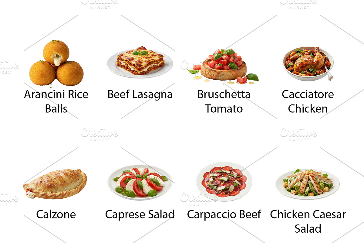 Italian & Mediterranean Feast - PNG, a Food Illustration by Nurlan's shop (Photo 2 of 5)