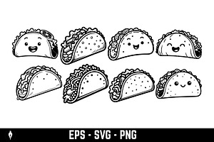 Icon of a classic taco, a Food Illustration by Vectorhight