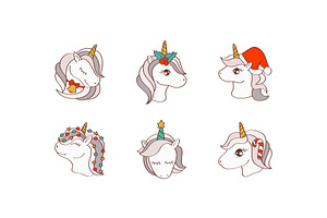 Christmas Unicorn Face, Cute Horse