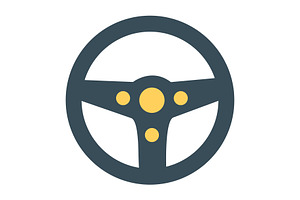 Steering Wheel Flat Icon, a Duotone Icon by Pexelpy