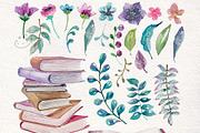 Flowers and books, an Illustration by JaneLane (Thumbnail 2 of 5)