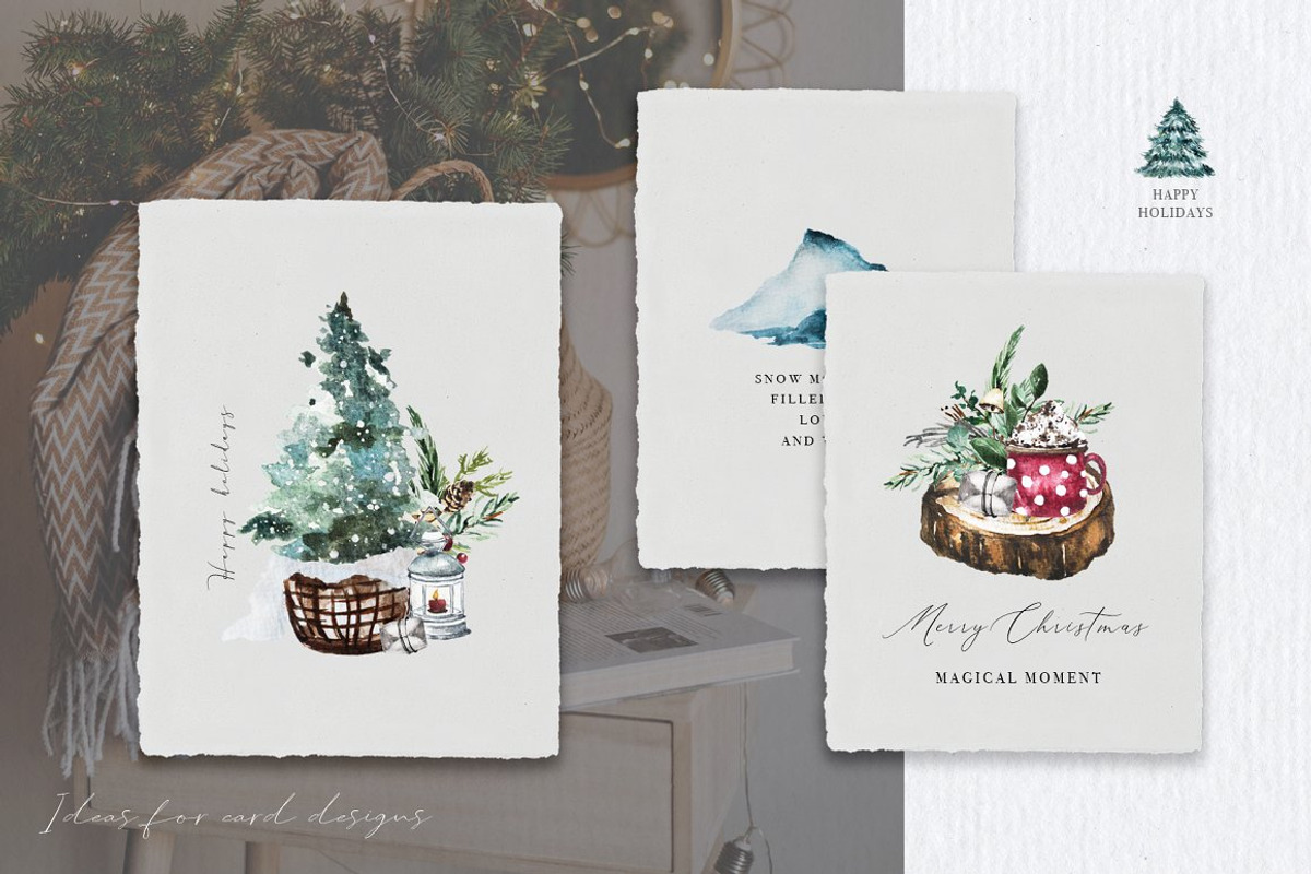 Christmas Watercolor Winter Clipart, a Decorative Illustration by WalaPalette (Photo 7 of 11)