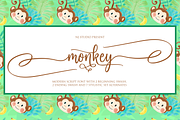 monkey, a Script Font by NJ Studio (Thumbnail 1 of 10)