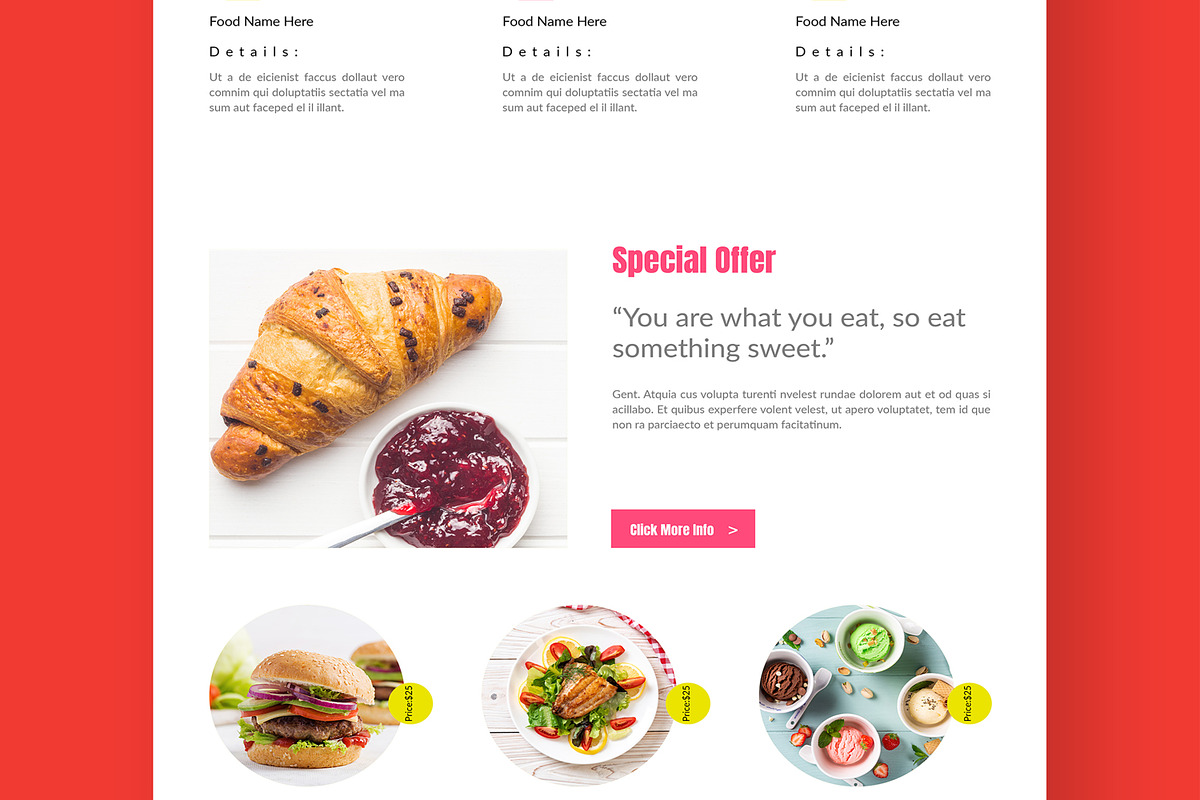 Food Agency Landing Page Layout, an UI Kit Template by CreativeShaper (Photo 4 of 6)