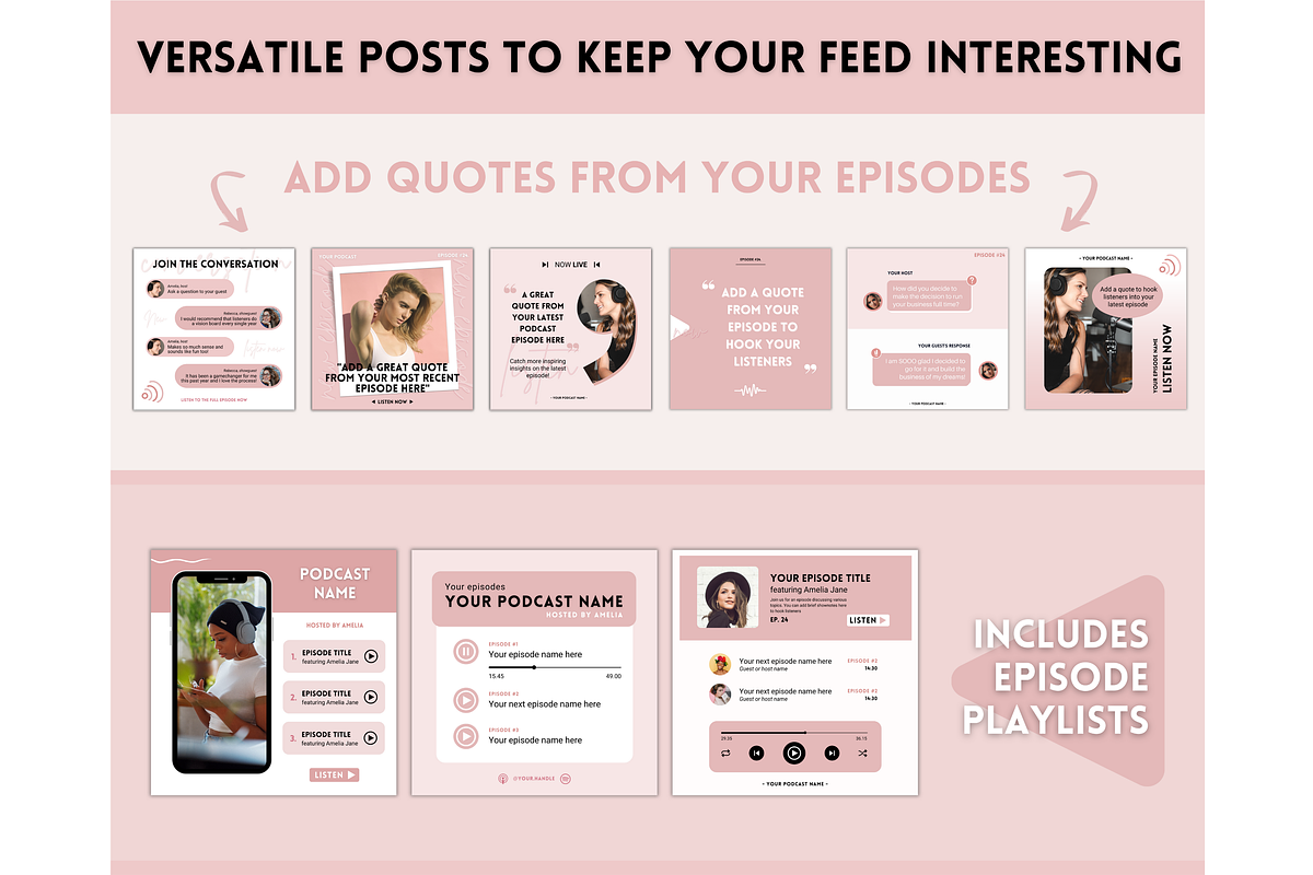 50+ PODCAST Facebook Post Templates