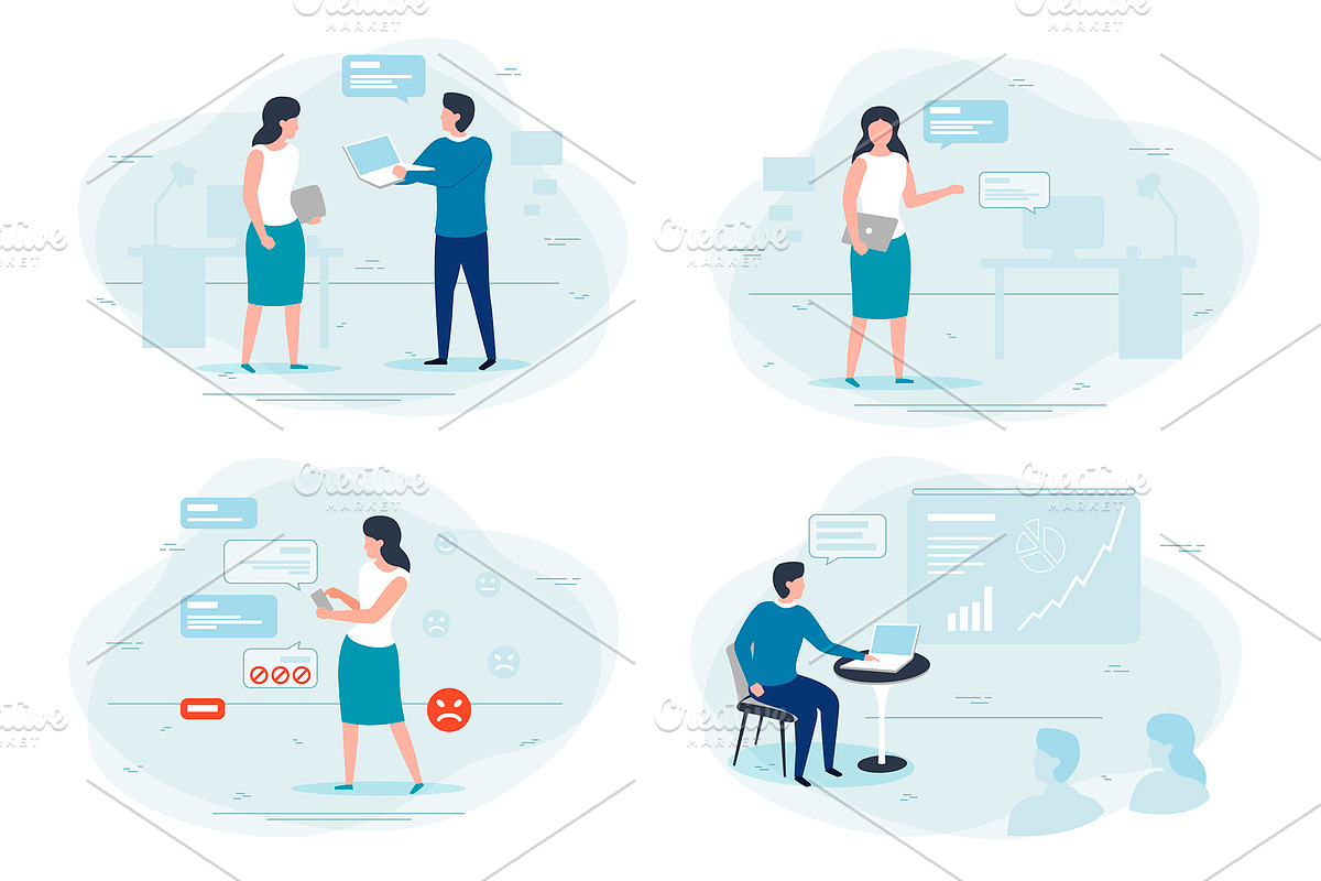 Vector Business People Illustrations, a Background Graphic by Tashal (Photo 4 of 5)