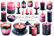 Pink and Black Candles Clipart, an Illustration by Designworld (Thumbnail 1 of 4)