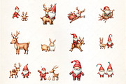 Santa Claus and Reindeer Clipart, an Illustration by CrexoraLab (Thumbnail 3 of 5)
