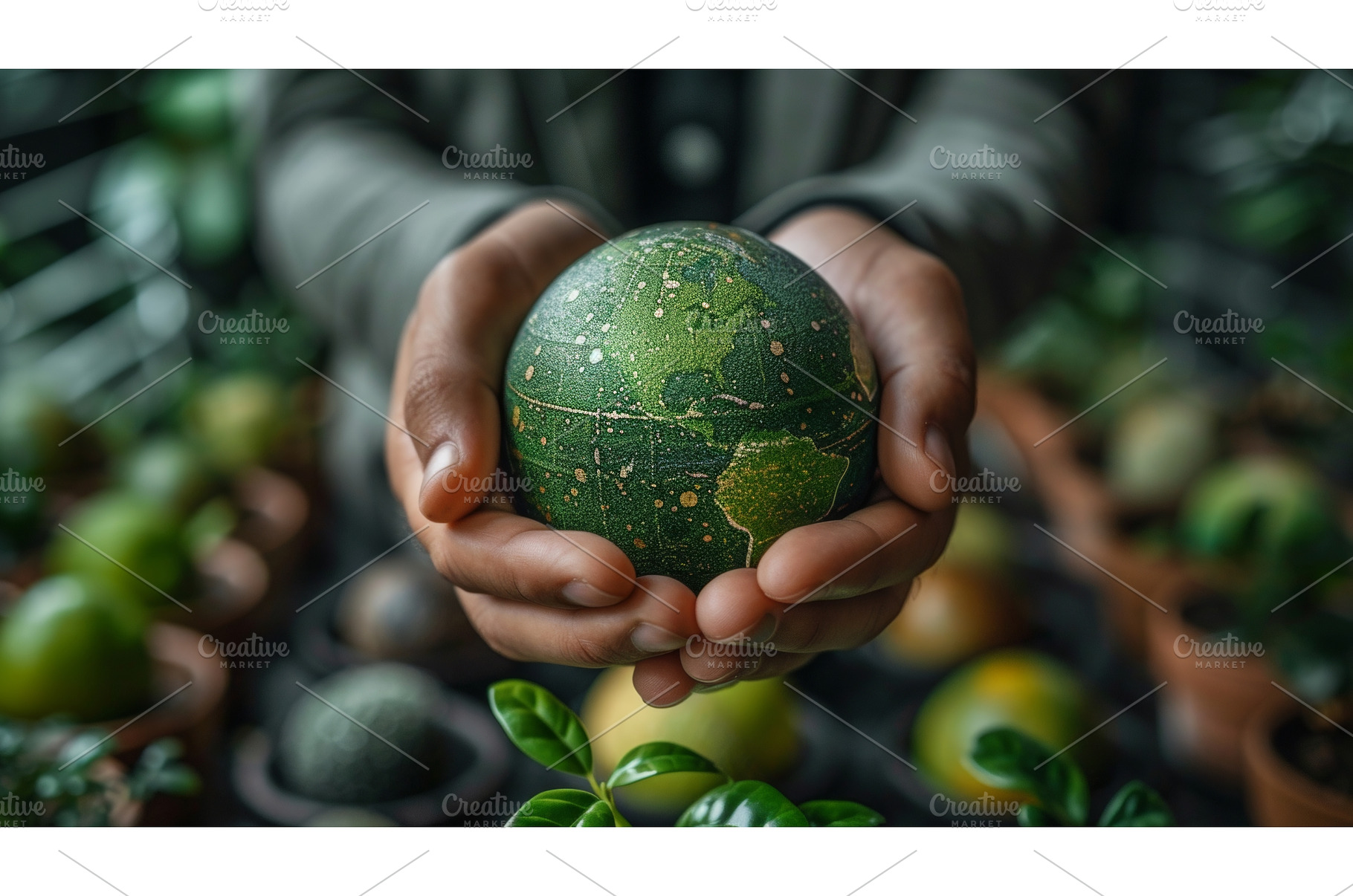 Businessman holding a green ball, an Industrial Photo by ZinetroN