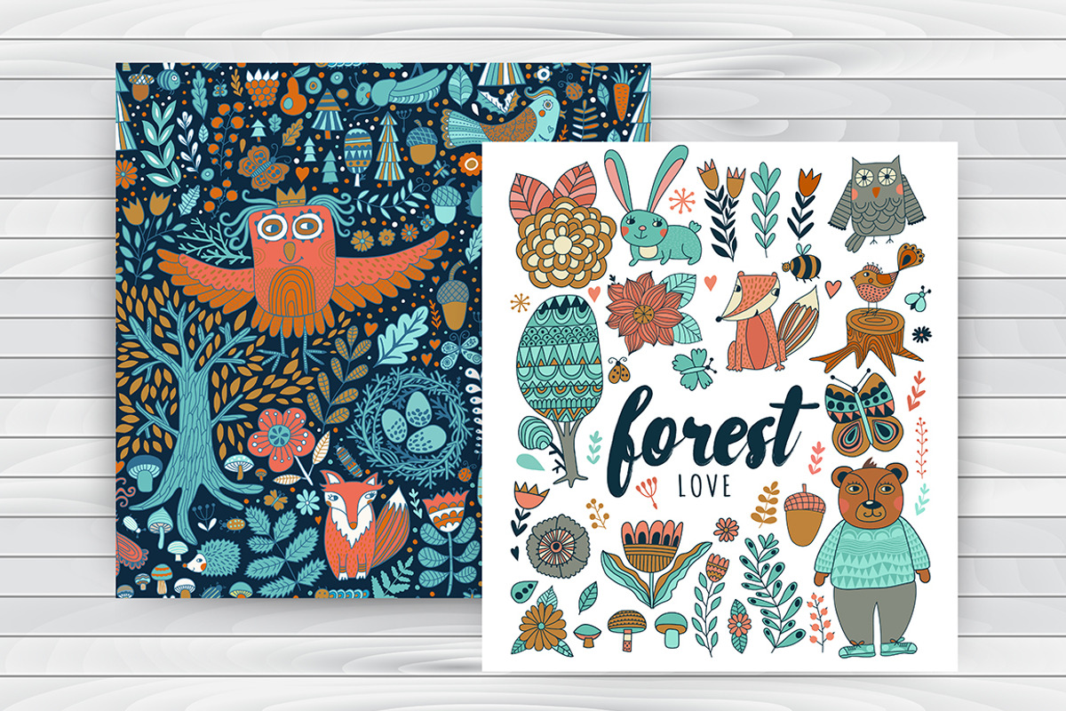 Forest handrawn doodle collection, an Animal Illustration by Markovka (Photo 2 of 7)