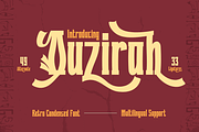Quzirah – Retro Condensed Font, a Serif Font by twinstd (Thumbnail 1 of 13)