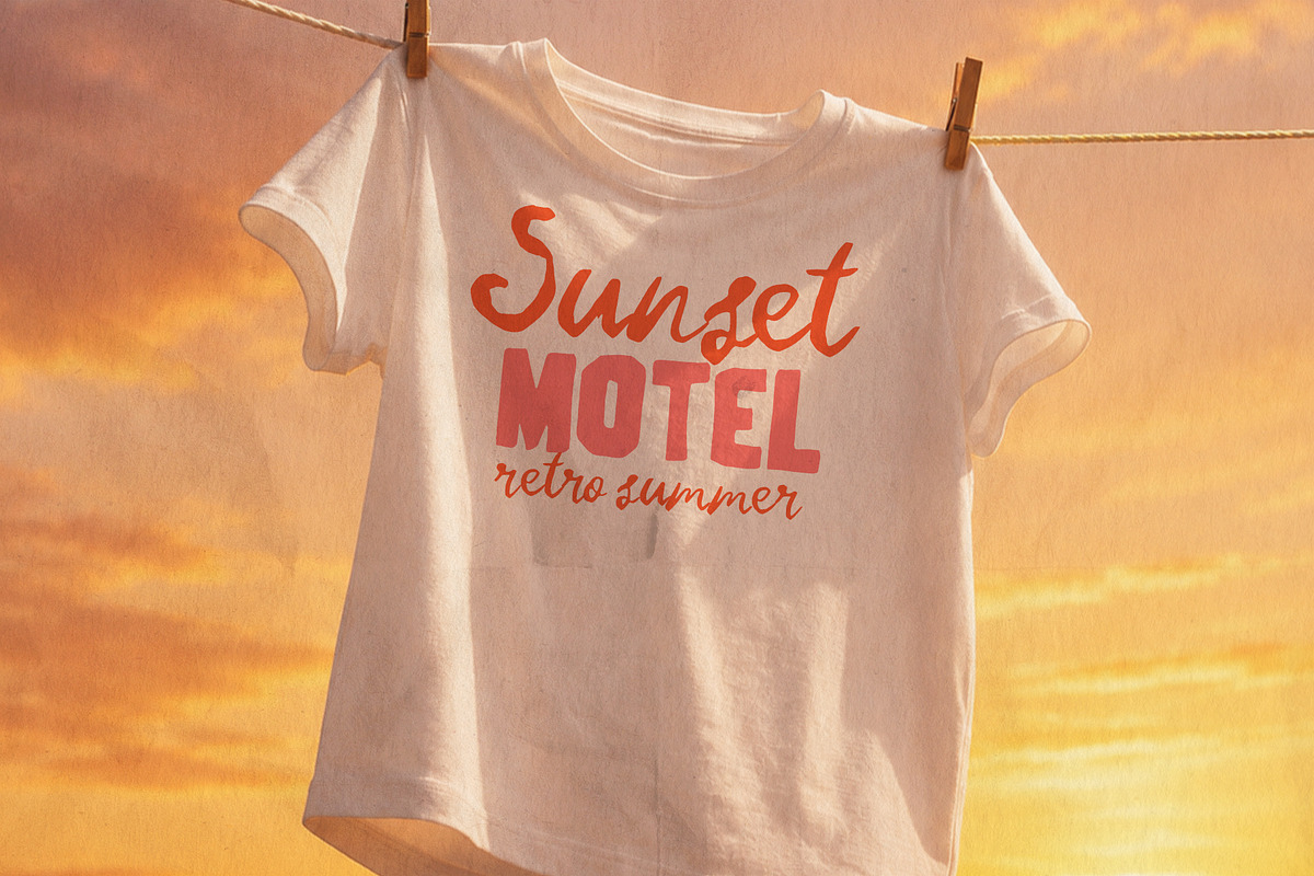 Sunset Motel Retro Summer Font Trio, a Handwritten Font by BilberryCreates (Photo 2 of 10)