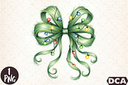 Festive Green Grinch Bow Christmas, an Illustration by DreamCafeArt (Thumbnail 1 of 7)