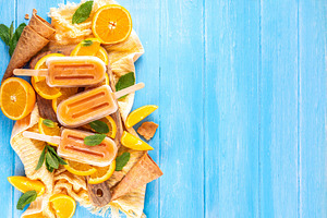 Orange creamsicle lolipop ice cream, creamsicle popsicles, a Food & Drink Photo by Rimma