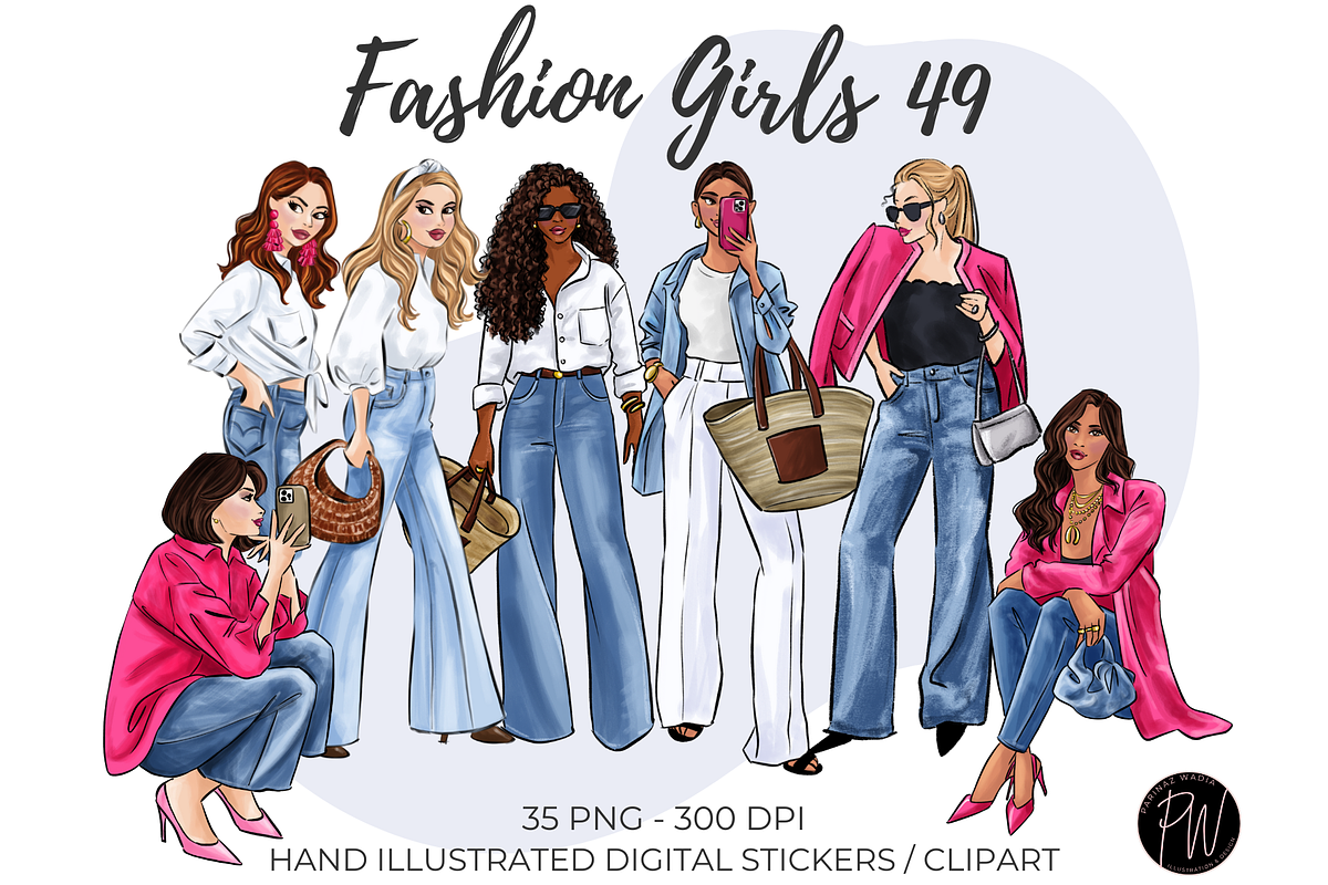 Fashion girls 49 clipart PNG, a Person Illustration by Parinaz Wadia Design (Photo 1 of 10)