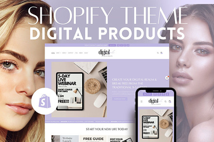 Purple Shopify Theme Digital Product, a Shopify Template by CharmingAttractive