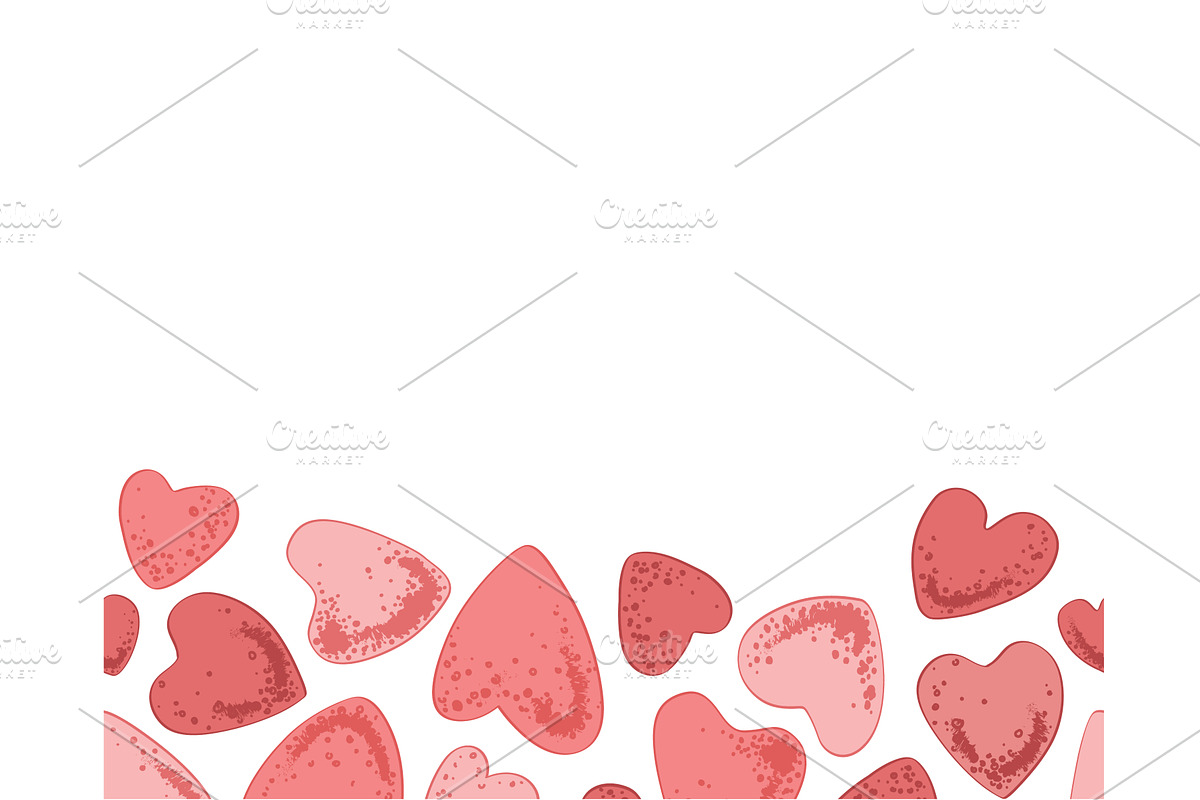 Pink hearts seamless pattern, an Illustration by Toltemara