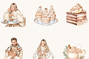Watercolor Chocolate Christmas, a Seasonal Illustration by BusyDaydesign (Thumbnail 3 of 9)