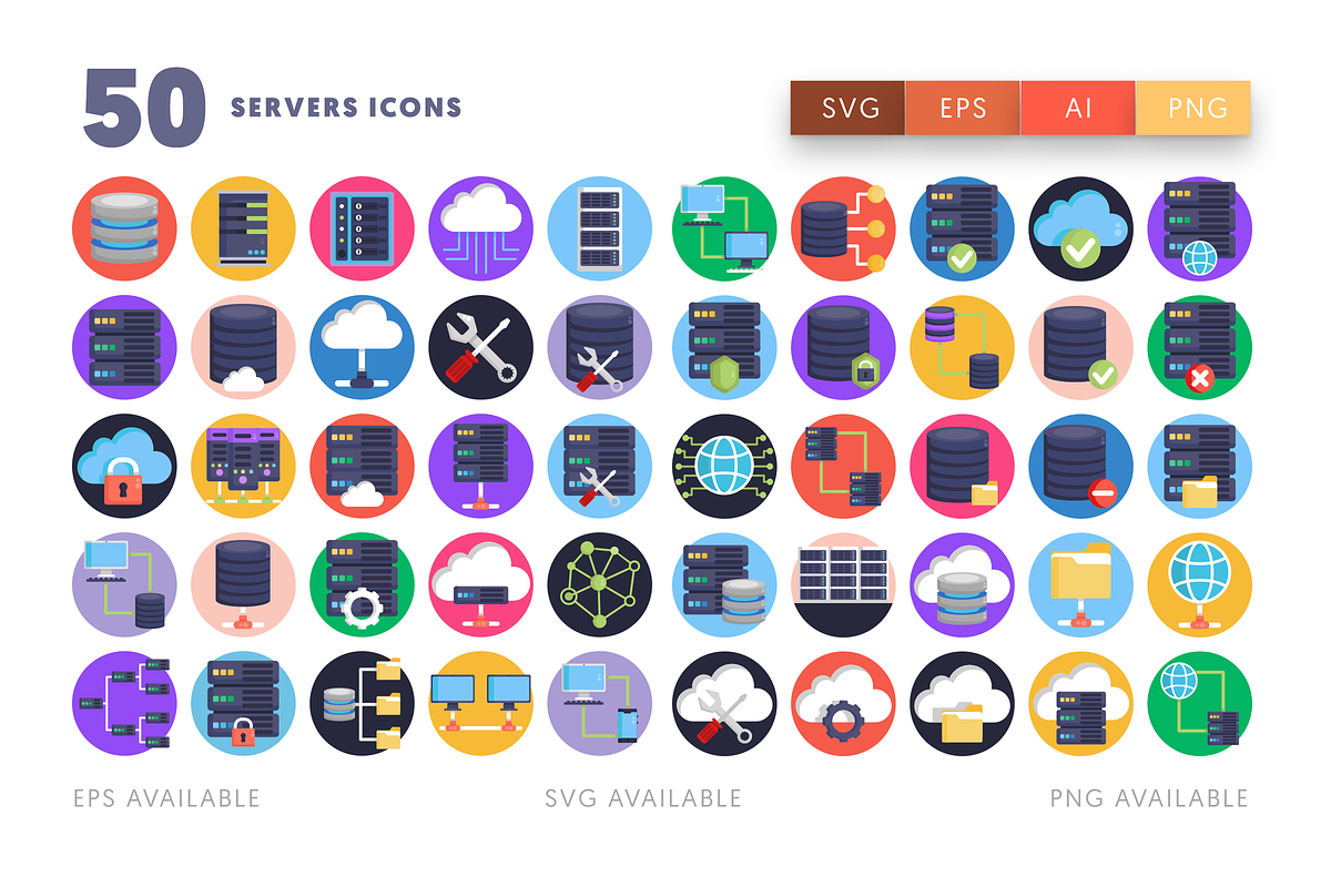 50 Servers Icons, an Icon by Dighital (Photo 2 of 10)