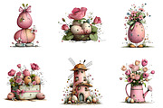 Pink Easter Watercolor Clipart Bundl, an Illustration by Sublimation Artist (Thumbnail 4 of 7)