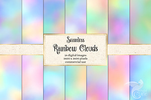 Rainbow Clouds Digital Paper