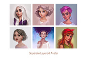 Girls Avatar Set, a Graphic by NadyaKo (Thumbnail 4 of 5)