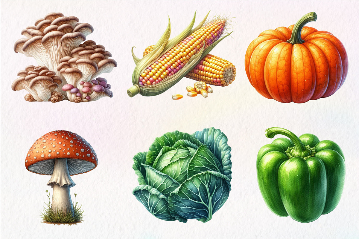 Watercolor Farm Vegetables Clipart, an Illustration by Dream Creation (Photo 5 of 7)