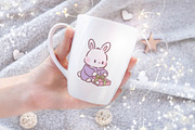 Kawaii Bunny Bookish Winter Clipart, an Animal Illustration by Blumensdiary (Thumbnail 4 of 7)