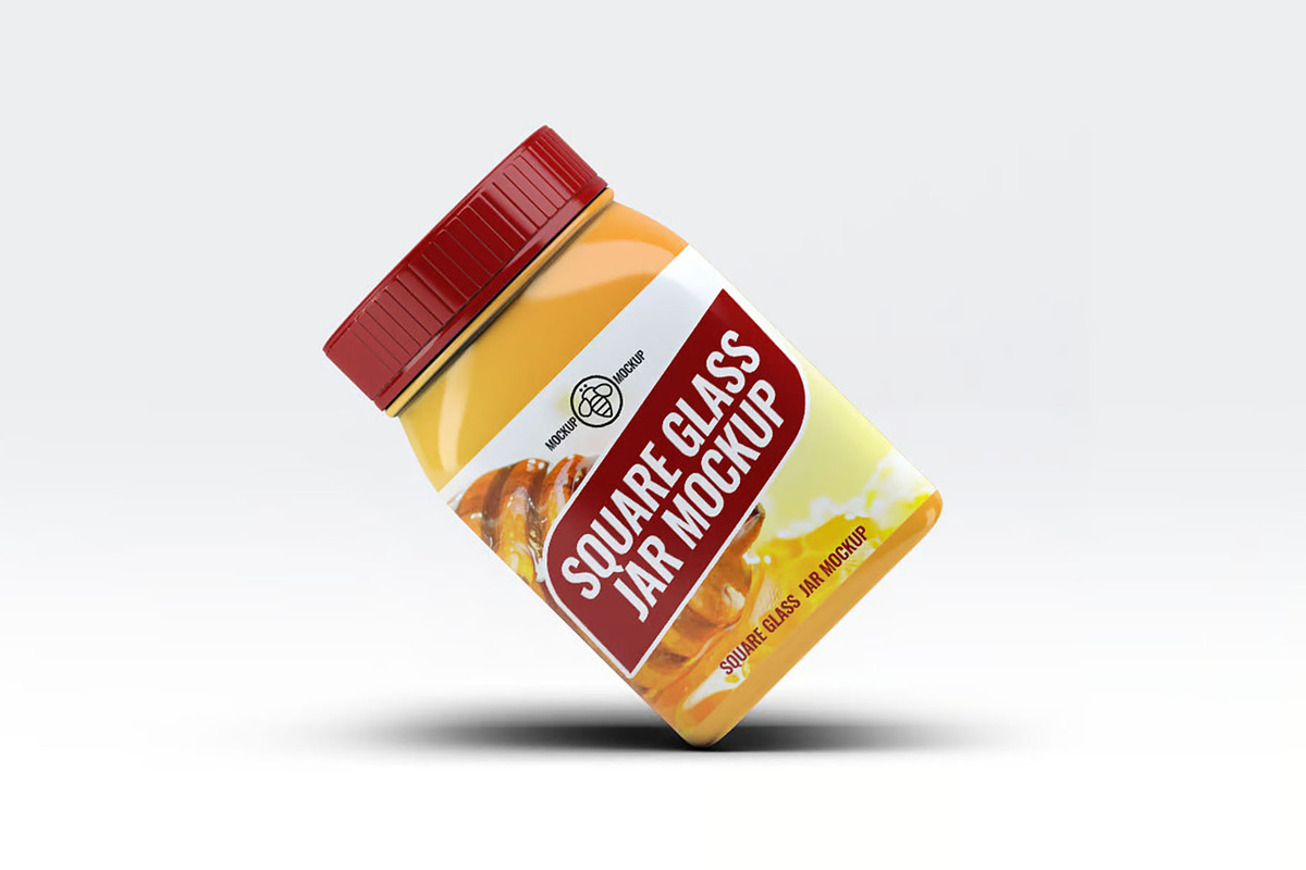 Square Glass Jar Mock-Up, a Product Mockup by DesignRushMarket (Photo 4 of 6)