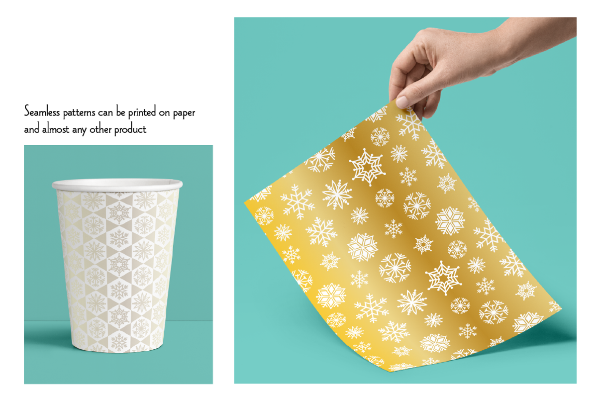 Silver & Gold Snowflake Patterns preview 2