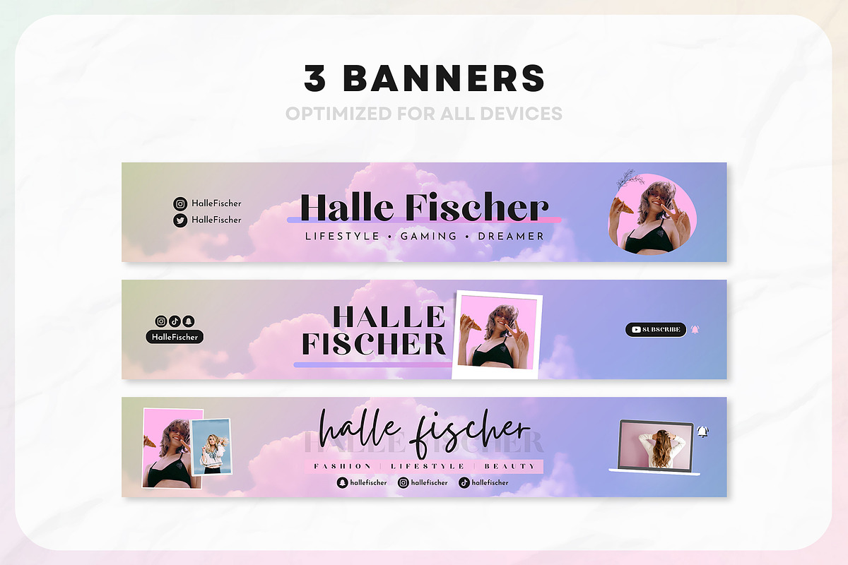 YouTube Branding Kit For Canva, a Social Media Template by OniriqveDesigns (Photo 3 of 10)