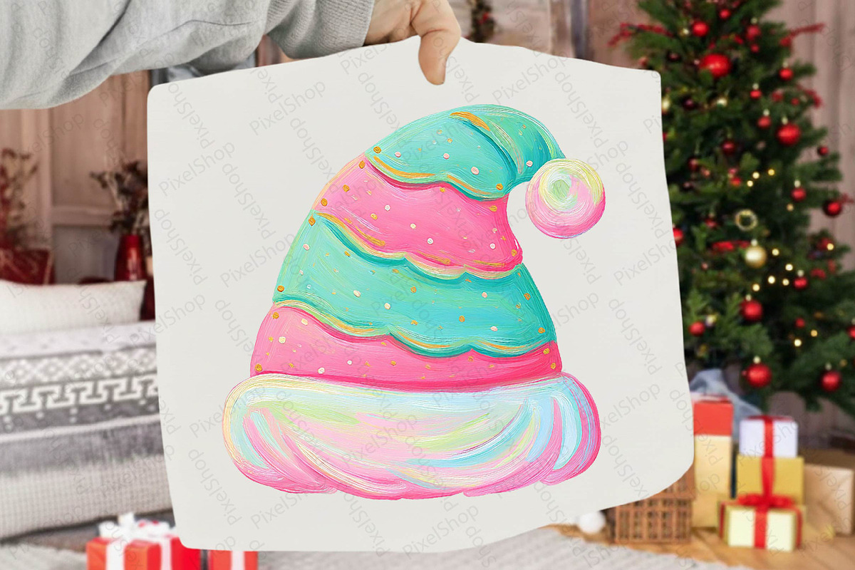Cute Retro Christmas Santa Hat Desig, an Illustration by DreamPrint404 (Photo 3 of 7)