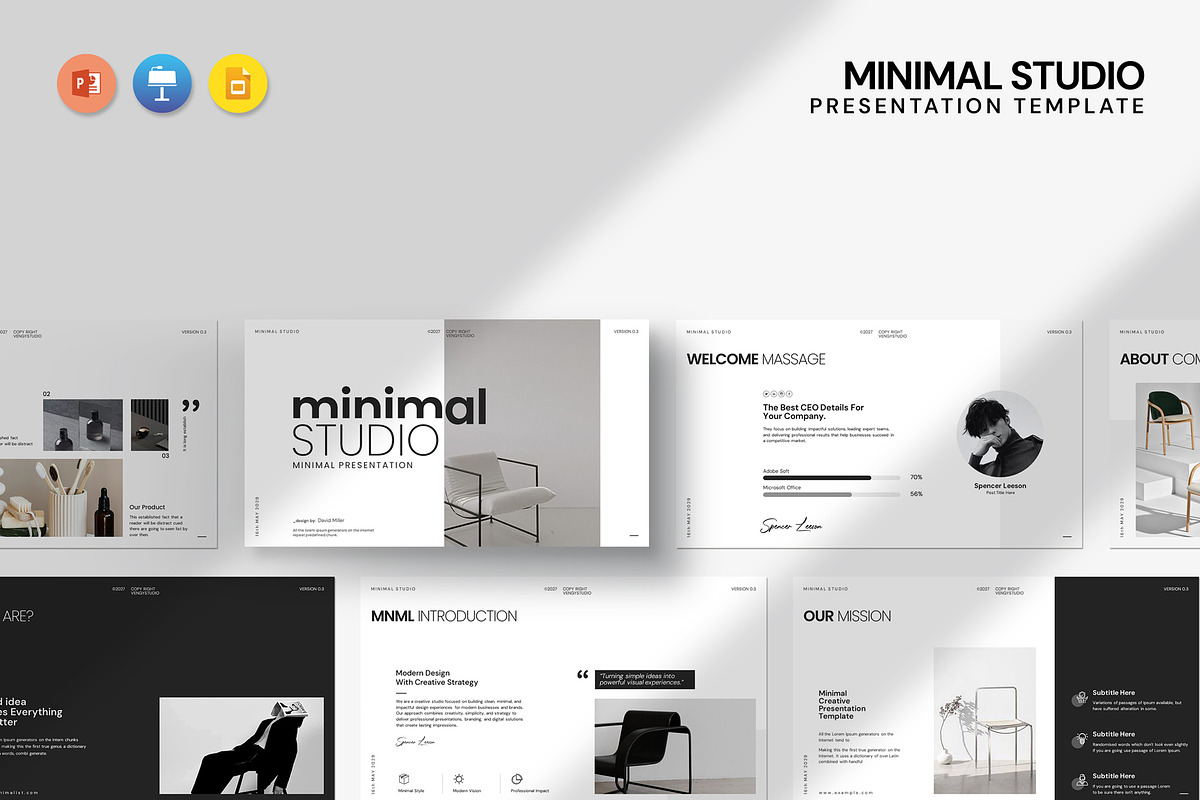 Minimal Studio Presentation Template, a Presentation Template by evgenystudio (Photo 1 of 10)