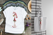 Quirky Christmas Clipart Characters, a Seasonal Illustration by Print Haven Mochi Vintage (Thumbnail 5 of 7)