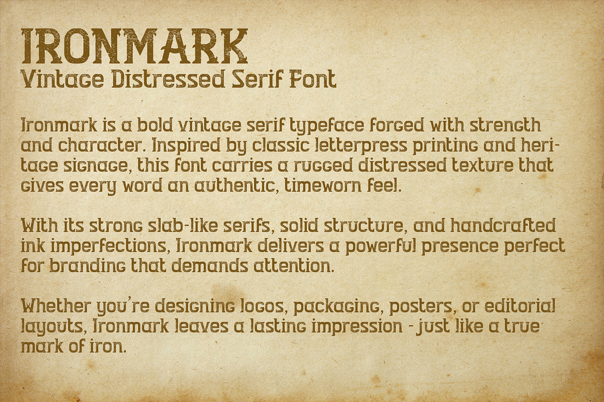 Ironmark – Bold Retro Letterpress, a Serif Font by OWPictures (Photo 8 of 10)