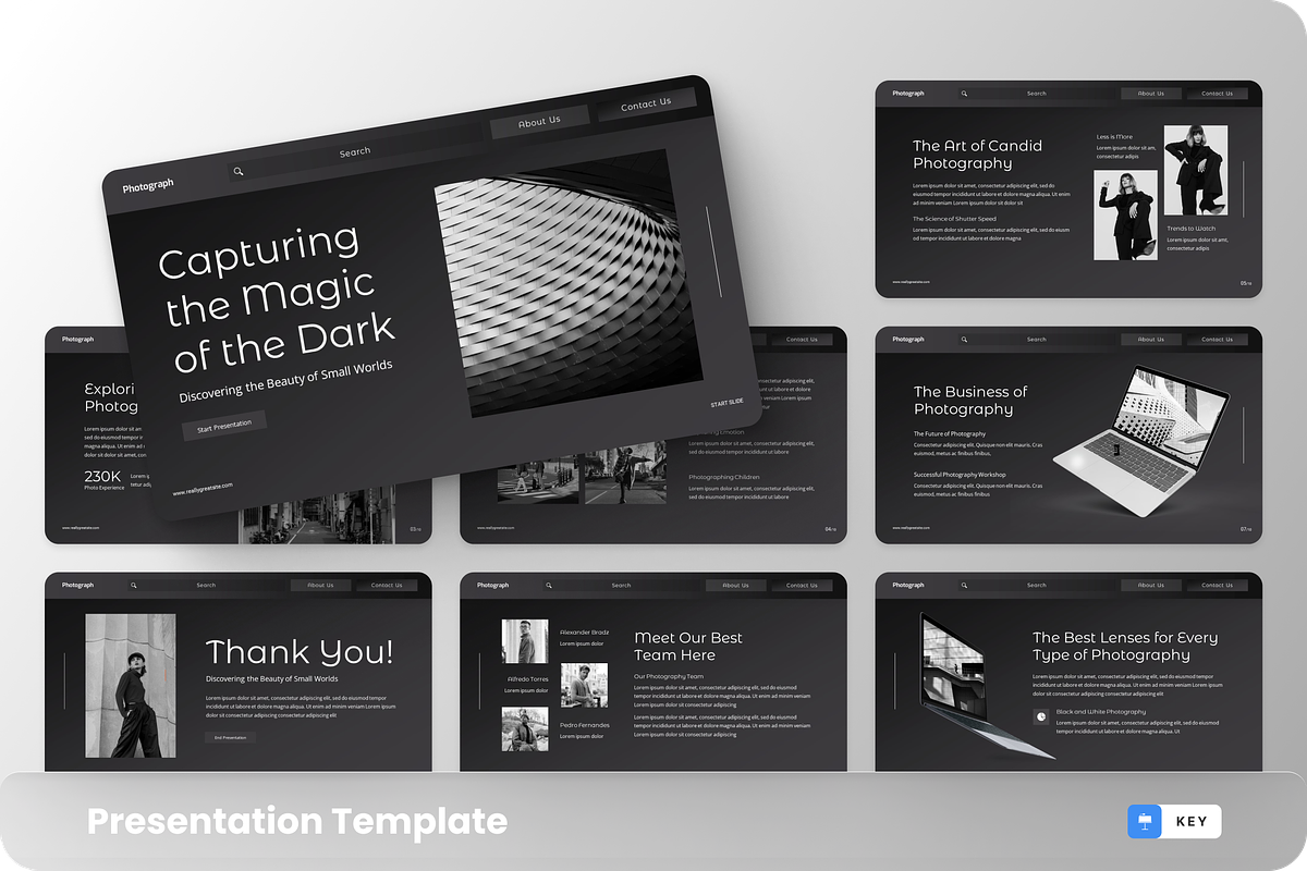 Photography Keynote Template, a Presentation Template by GraphauseProject (Photo 1 of 6)